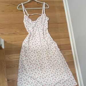 Princess Polly Floral Midi Dress in White and Pink